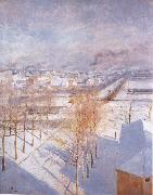Albert Edelfelt Paris in the Snow painting